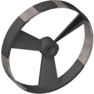 Lego Large Figure Spinner / Propeller without Code, Marbled Pearl Light Gray Pattern (Rhotuka) / Black