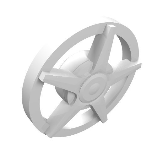 Lego Wheel Cover 5 Spoke - for Wheel 18976 / White
