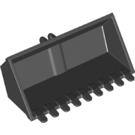 Lego Construction Vehicle Bucket 4 x 8 with Locking 2 Finger Hinge, Raised Inside / Black