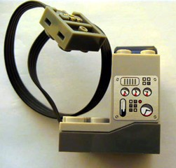 Lego Electric Power Functions Receiver Unit with Dark Bluish Gray Bottom with Gauges Pattern on Both Sides (Stickers) - Set 3677