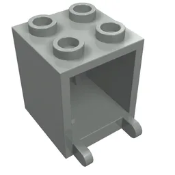 Box 2 x 2 x 2 [Hollow Studs] / Light Gray