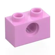 Technic Brick 1 x 2 [1 Pin Hole] / Bright Pink