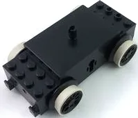 Electric, Train Motor 12V with Wheels Type I with 2 Round Contact Holes with 4 Light Gray Train Rim for 4.5V & 12V Locomotive Wheels (bb0012va / trainrim)