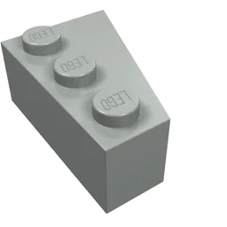 Brick Wedged, Angled 3 x 2 Left / Light Gray