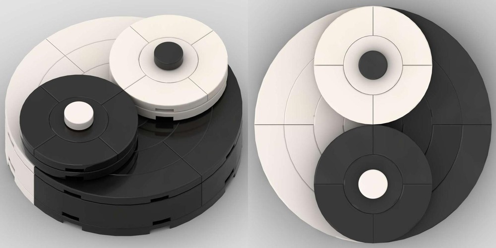 Lego YIN YANG Fish - Smooth (Missing parts)