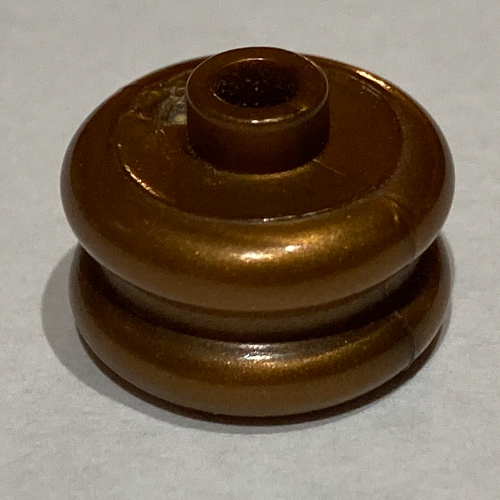 Lego Pen Bead, Round Curved, Hourglass / Flat Dark Gold
