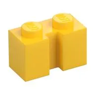 Brick Special 1 x 2 with Groove / Yellow