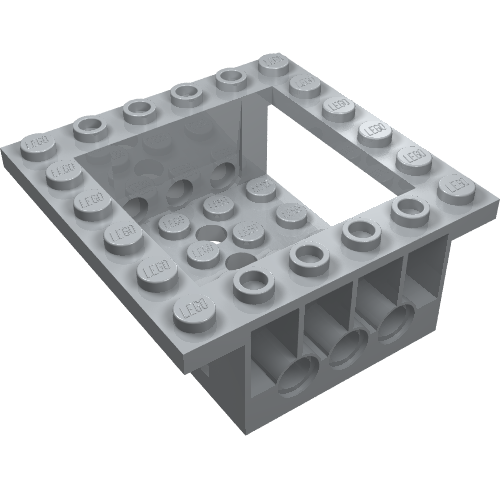 Lego Cockpit 6 x 6 x 2 Cabin Base with Technic Holes / Light Bluish Gray