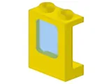 Window 1 x 2 x 2 Plane, Single Top Hole and Double Bottom Holes for Glass with Trans-Light Blue Glass (2377 / 4862)