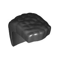 Lego Hair Wide Mohawk with Coiled Texture / Black