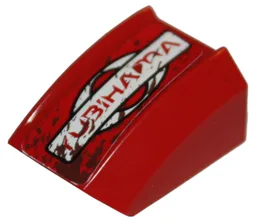 Slope, Curved 2 x 2 Lip with 'YUBIHAMA' Pattern Model Left (Sticker) - Set 8130
