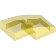 Brick Curved 2 x 1 No Studs [1/2 Bow] / Trans-Yellow
