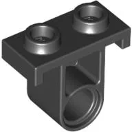 Technic Pin Connector Plate with One Hole (Single on Bottom) / Black