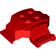 Lego Large Figure Cover 4 x 3 x 2 with Bar, 4 Studs, Ridged / Red