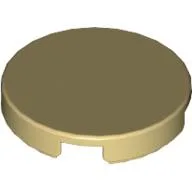 Tile Round 2 x 2 with Bottom Cross / Tan