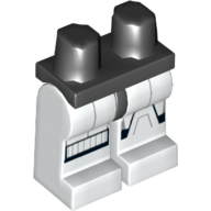 Lego Hips and White Legs with Black and Gray Markings Print (Stormtrooper) / Black