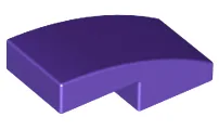 Brick Curved 2 x 1 No Studs [1/2 Bow] / Dark Purple