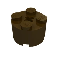Brick Round 2 x 2 with Axle Hole / Dark Brown