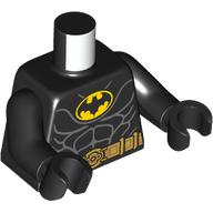 Lego Torso, Batman Suit, Yellow Batman Logo, Muscles, Gold Utility Belt print, Black Arms and Hands / Black