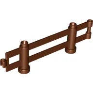 Duplo Fence 1 x 10 x 2 [Clip and Bar ends] / Reddish Brown