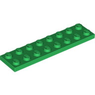 Lego Plate 2 x 8 / Green