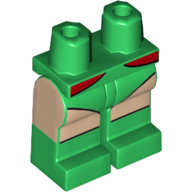 Lego Hips and Green Legs with Leotard, Boots, Light Nougat Legs and Red Belt Print (60's Robin)