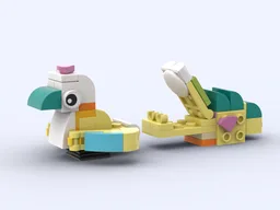 A bird and a crocodile