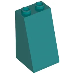 Brick Sloped 75° 2 x 2 x 3 [Hollow Studs] / Dark Turquoise