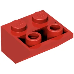 Brick Sloped Inverted 45° 2 x 2 [Ovoid Bottom Pin, Small Stud Holes] / Red