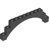 Lego Brick Arch 1 x 12 x 3 Raised Arch with 5 Cross Supports / Black