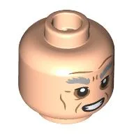 Minifig Head Sim Aloo, Light Nougat Eyebrows, Nougat Wrinkles, Grumpy / Open Mouth Smile / Light Nougat