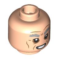 Lego Minifig Head Sim Aloo, Light Nougat Eyebrows, Nougat Wrinkles, Grumpy / Open Mouth Smile / Light Nougat