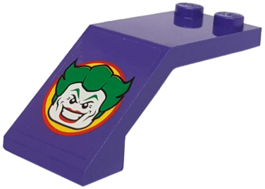 Lego Windscreen 5 x 2 x 1 2/3 with Joker Face Pattern (Sticker) - Set 6863