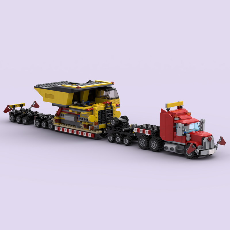 Lego Heavy Haulage Lowboy Transporter