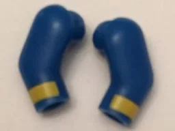 Arm, (Matching Left and Right) Pair with Yellow Stripe Pattern / Blue