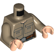 Lego Torso Shirt with Reddish Brown Belt, and Pockets Print, Dark Tan Arms, Light Nougat Hands / Dark Tan