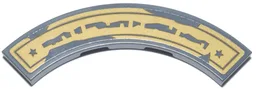Tile, Round Corner 4 x 4 Macaroni with Cracks, Worn Writing, Stars and Thin Outline on Gold Background Pattern (Sticker) - Set 76431