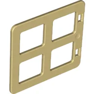 Duplo Door / Window with Four Equal Square Cornered Panes / Tan