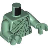 Torso, Dark Green Togo Print, Sand Green Arms and Hands / Sand Green