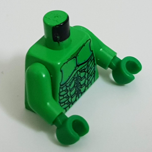 Lego Torso Green Goblin Armor Print, Bright Green Arms, Green Hands / Bright Green