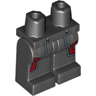 Lego Hips and Black Legs with Silver and Dark Red Coattails Outline Print / Black