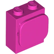 Brick Special 1 x 2 x 2 with Photo Clip / Dark Pink
