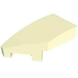 Brick Wedged, Curved 2 x 1 with Stud Notch Left / Glow in Dark White