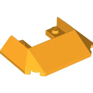 Brick Wedged, Sloped 45° 6 x 4 Double / 33°, 5 Bottom Tubes [Train Roof] / Bright Light Orange