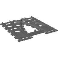 Lego Vehicle Track, Train, Plastic (RC Trains) Double Crossover Rail - Half / Dark Bluish Gray