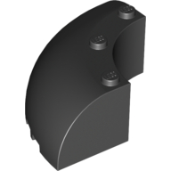 Lego Brick Round Corner 6 x 6 x 2 / Black
