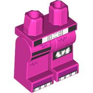 Lego Hips and Dark Pink Legs with Magenta Fur, Black Strap, Knee Pad with Silver Armor, Toes print