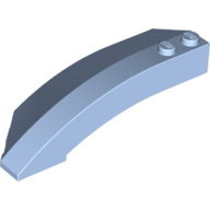 Lego Brick Wedged, Curved 8 x 3 x 2 Open Right / Bright Light Blue