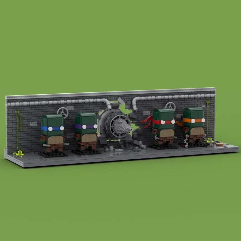 Lego Teenage Mutant Ninja Turtles Brickheadz and Display Stand