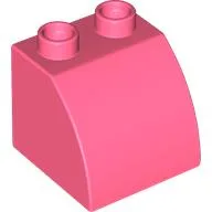 Duplo Brick 2 x 2 x 1 1/2 with Curved Top / Coral